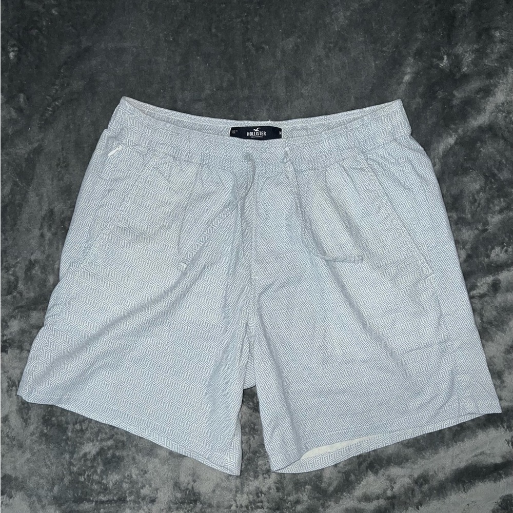 Hollister Mens Seersucker Blue Patterned Shorts (Medium)